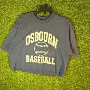 Vintage Osbourn Baseball Graphic T Shirt Blue XLarge Eagle USA Athletic Sporty